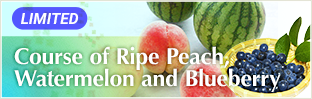 Course of Ripe Peach, Watermelon and Blueberry